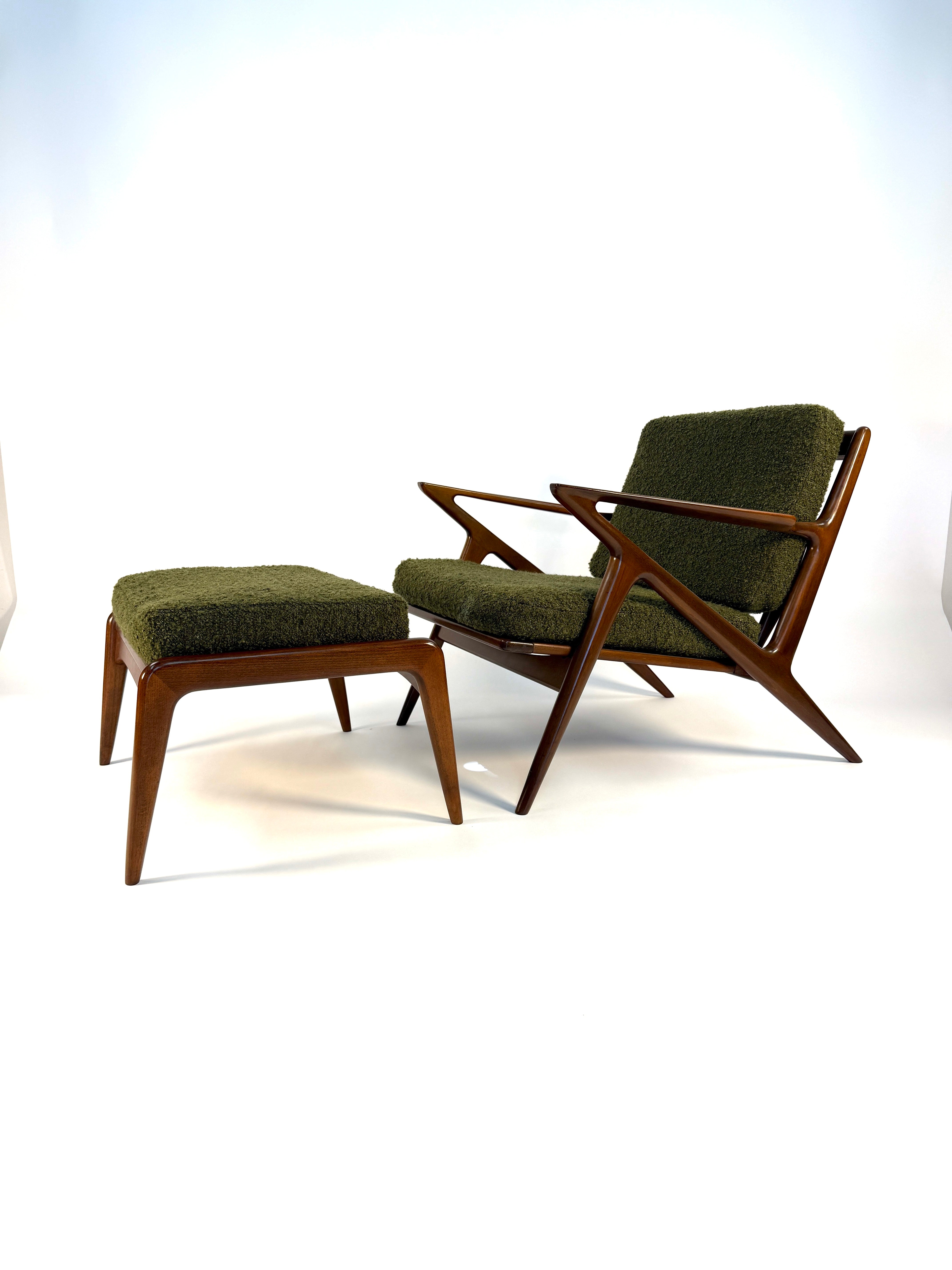 Poul Jensen “Z Chair” with Ottoman, Scandinavian Modern c. 1950's