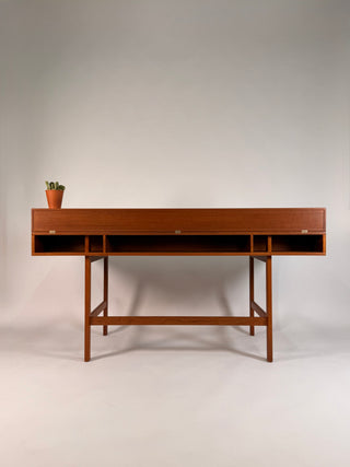 - Peter Lovig Mid Century Danish Teak Flip Top Desk