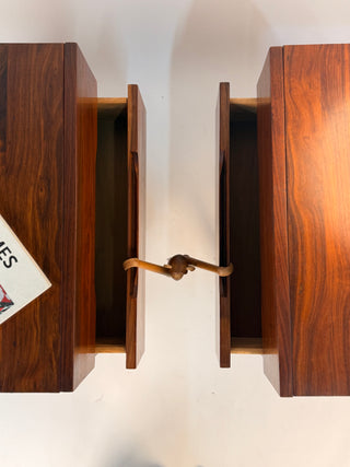 Pair of Solid Walnut Nightstands by Ace Hi