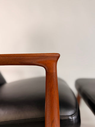 Folke Ohlsson Recliner and Ottoman for Dux in Black Leather