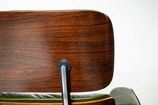 (On Hold) 1st Generation Eames Lounge Chair and Ottoman in New moss Green Leather