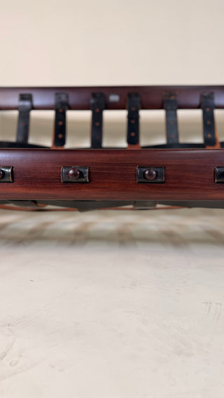 Sheriff Sofa in Espresso Dark Brown Leather by Sergio Rodrigues , Circa 1957  Brazilian Modern