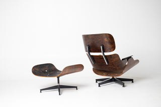 2nd Generation Eames Lounge Chair and Ottoman in Rosewood by Herman Miller (model 670/671) Avalible for Custom Leather Choice