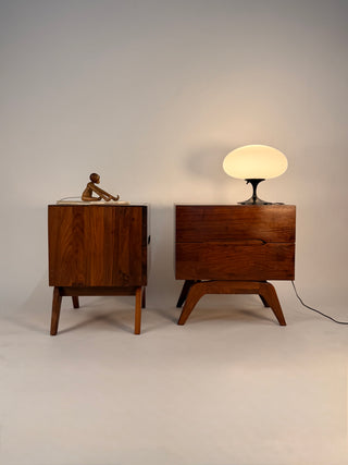 Pair of Solid Walnut Nightstands by Ace Hi