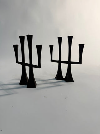 Pair of Jens Quistgaard Iron Candlesticks or Candleabra