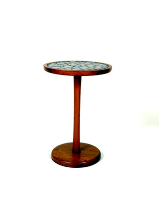Gordon & Jane Martz Gray Coin Tile Mosaic Side Table
