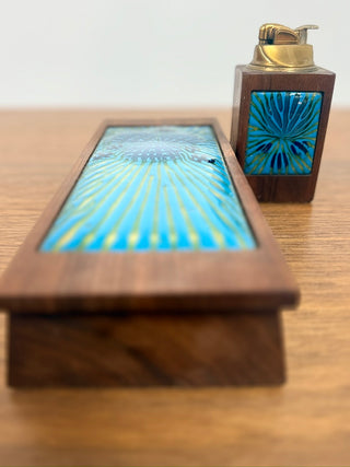 Annemarie Davidson Ghostline Enamel and Wood Lighter and Box
