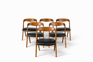 Set of Six Dining Chairs Johannes Andersen for Vamo Sonde, Denmark