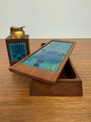 Annemarie Davidson Ghostline Enamel and Wood Lighter and Box