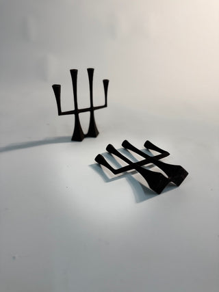 Pair of Jens Quistgaard Iron Candlesticks or Candleabra