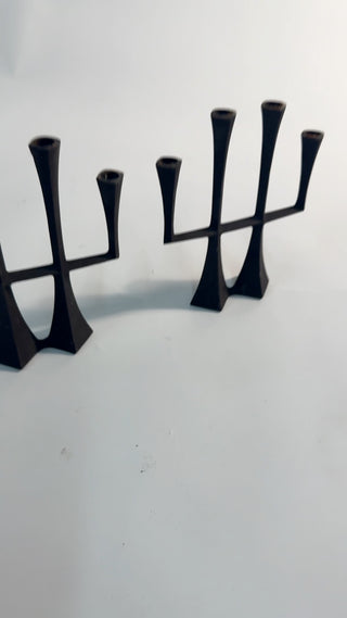 Pair of Jens Quistgaard Iron Candlesticks or Candleabra