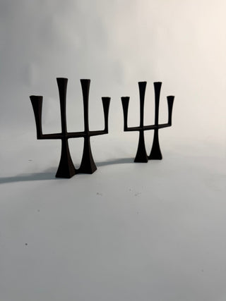 Pair of Jens Quistgaard Iron Candlesticks or Candleabra