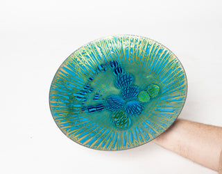 Extra Large Annemarie Davidson “Ghostline” Enamel Plate, California, 1960s