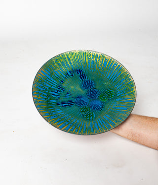 Extra Large Annemarie Davidson “Ghostline” Enamel Plate, California, 1960s