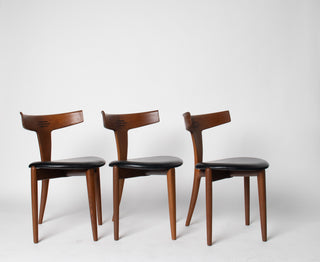 Rare Set of 4 Teak Dining Chairs by Palle Petersen & Erik Andersen, Denmark Circa 1950's