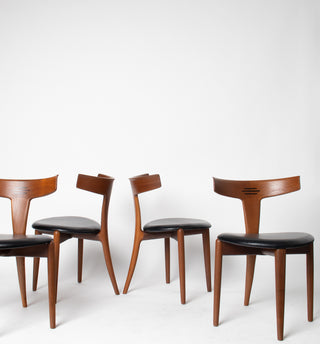 Rare Set of 4 Teak Dining Chairs by Palle Petersen & Erik Andersen, Denmark Circa 1950's
