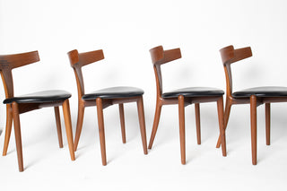 Rare Set of 4 Teak Dining Chairs by Palle Petersen & Erik Andersen, Denmark Circa 1950's