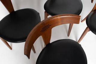 Rare Set of 4 Teak Dining Chairs by Palle Petersen & Erik Andersen, Denmark Circa 1950's