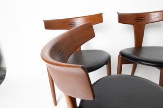 Rare Set of 4 Teak Dining Chairs by Palle Petersen & Erik Andersen, Denmark Circa 1950's