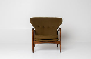 Rare Ib Kofod Larsen Wingback Lounge for Selig