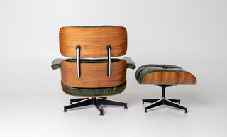 3rd Generation Eames Lounge Chair in Brazilian Rosewood and New Moss Green Leather