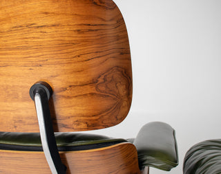 3rd Generation Eames Lounge Chair in Brazilian Rosewood and New Moss Green Leather
