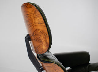 3rd Generation Eames Lounge Chair in Brazilian Rosewood and New Moss Green Leather