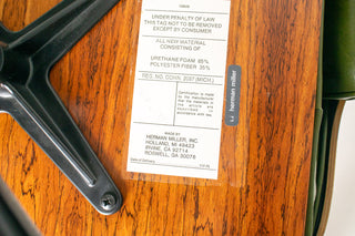 3rd Generation Eames Lounge Chair in Brazilian Rosewood and New Moss Green Leather