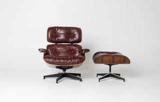 3rd Generation Eames Lounge Chair in Brazilian Rosewood and Oxblood Leather by Herman Miller