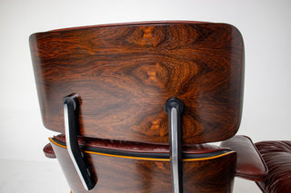 3rd Generation Eames Lounge Chair in Brazilian Rosewood and Oxblood Leather by Herman Miller