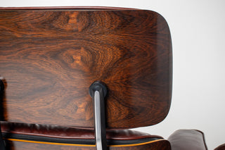 3rd Generation Eames Lounge Chair in Brazilian Rosewood and Oxblood Leather by Herman Miller