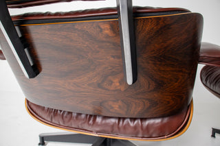 3rd Generation Eames Lounge Chair in Brazilian Rosewood and Oxblood Leather by Herman Miller