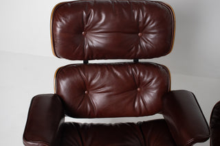 3rd Generation Eames Lounge Chair in Brazilian Rosewood and Oxblood Leather by Herman Miller