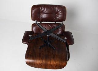 3rd Generation Eames Lounge Chair in Brazilian Rosewood and Oxblood Leather by Herman Miller