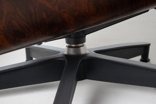 2nd Generation Eames Lounge Chair and Ottoman in Rosewood & Black Leather
