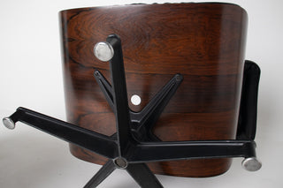2nd Generation Eames Lounge Chair and Ottoman in Rosewood & Black Leather