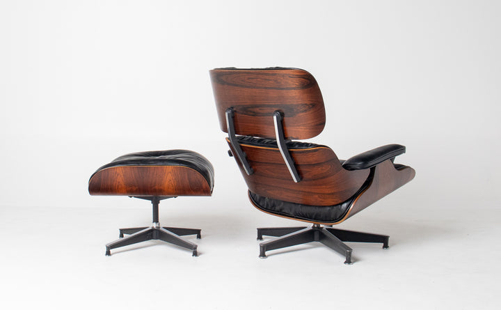 Early 1st Generation Eames Lounge Chair and Ottoman in Brazilian Rosewood finished in Gunstock Oil by Herman Miller