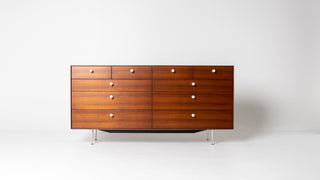 George Nelson Thin Edge 10-Drawer Dresser in Walnut for Herman Miller, Circa. 1950s
