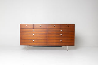 George Nelson Thin Edge 10-Drawer Dresser in Walnut for Herman Miller, Circa. 1950s