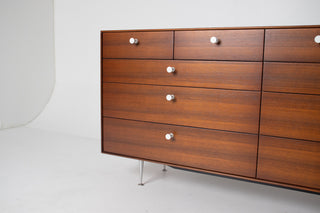 George Nelson Thin Edge 10-Drawer Dresser in Walnut for Herman Miller, Circa. 1950s