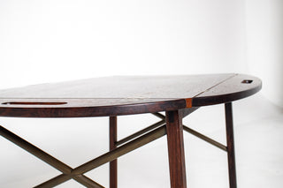 Svend Langkilde Rosewood & Brass Removable Tray Table