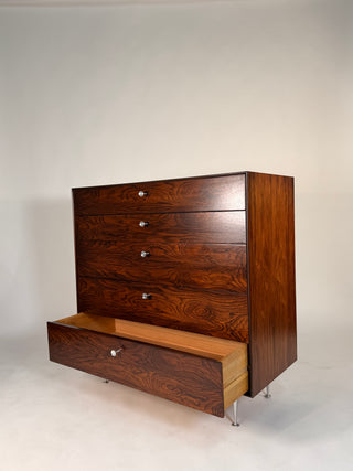 George Nelson Thin Edge Tall Dresser in Rosewood by Herman Miller – Mid‑Century Modern Masterpiece