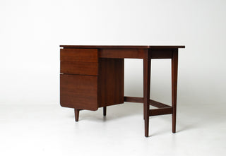 Bertha Schaefer Sculptural Walnut Desk for M. Singer & Sons, 1950s