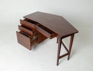 Bertha Schaefer Sculptural Walnut Desk for M. Singer & Sons, 1950s