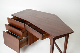 Bertha Schaefer Sculptural Walnut Desk for M. Singer & Sons, 1950s
