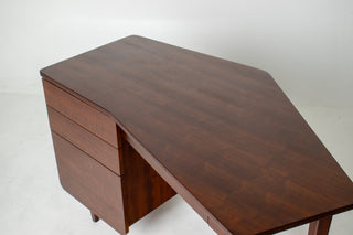 Bertha Schaefer Sculptural Walnut Desk for M. Singer & Sons, 1950s