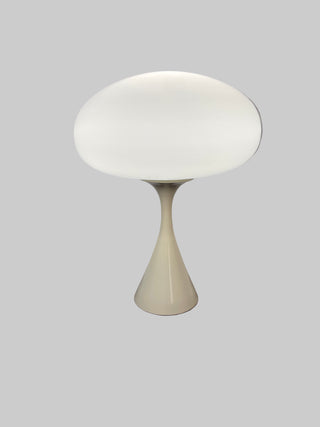 Bill Curry Mushroom “Stemlite” Table Lamp – White Base with Glass Globe