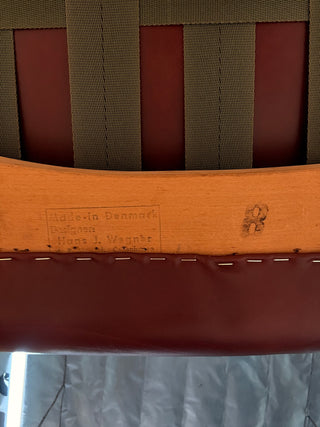 Hans Wegner Papa Bear Chair & Ottoman AP 19 in Leather, circa 1950’s