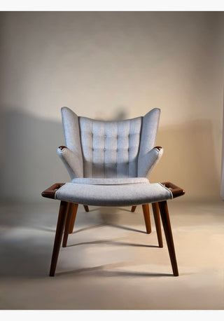 Hans Wegner Papa Bear Chair and Ottoman by AP Stolen circa 1950's