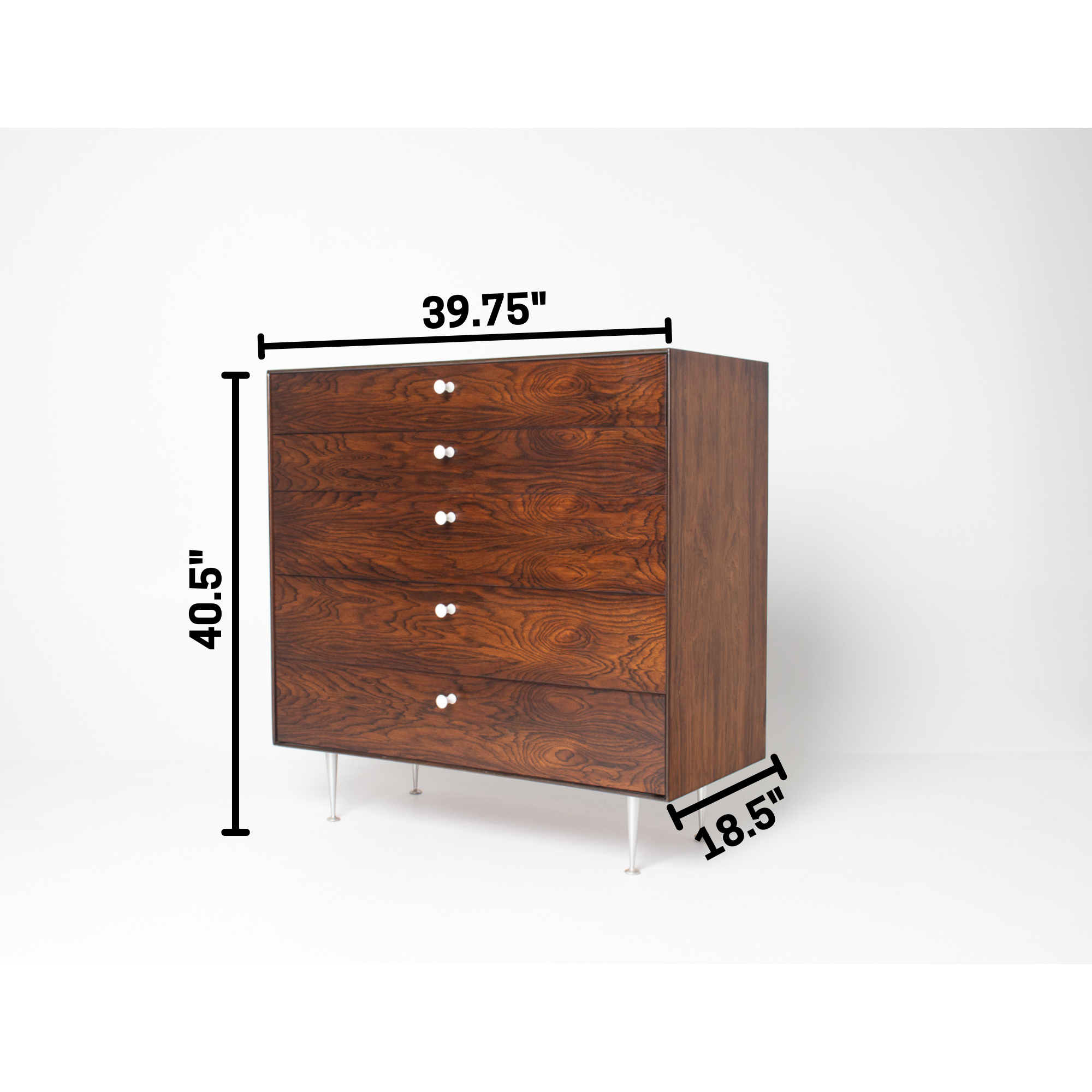 George Nelson Thin Edge Tall Dresser in Rosewood by Herman Miller Hobbs Modern George Nelson Thin Edge Tall Dresser in Rosewood by Herman Miller Hobbs Modern